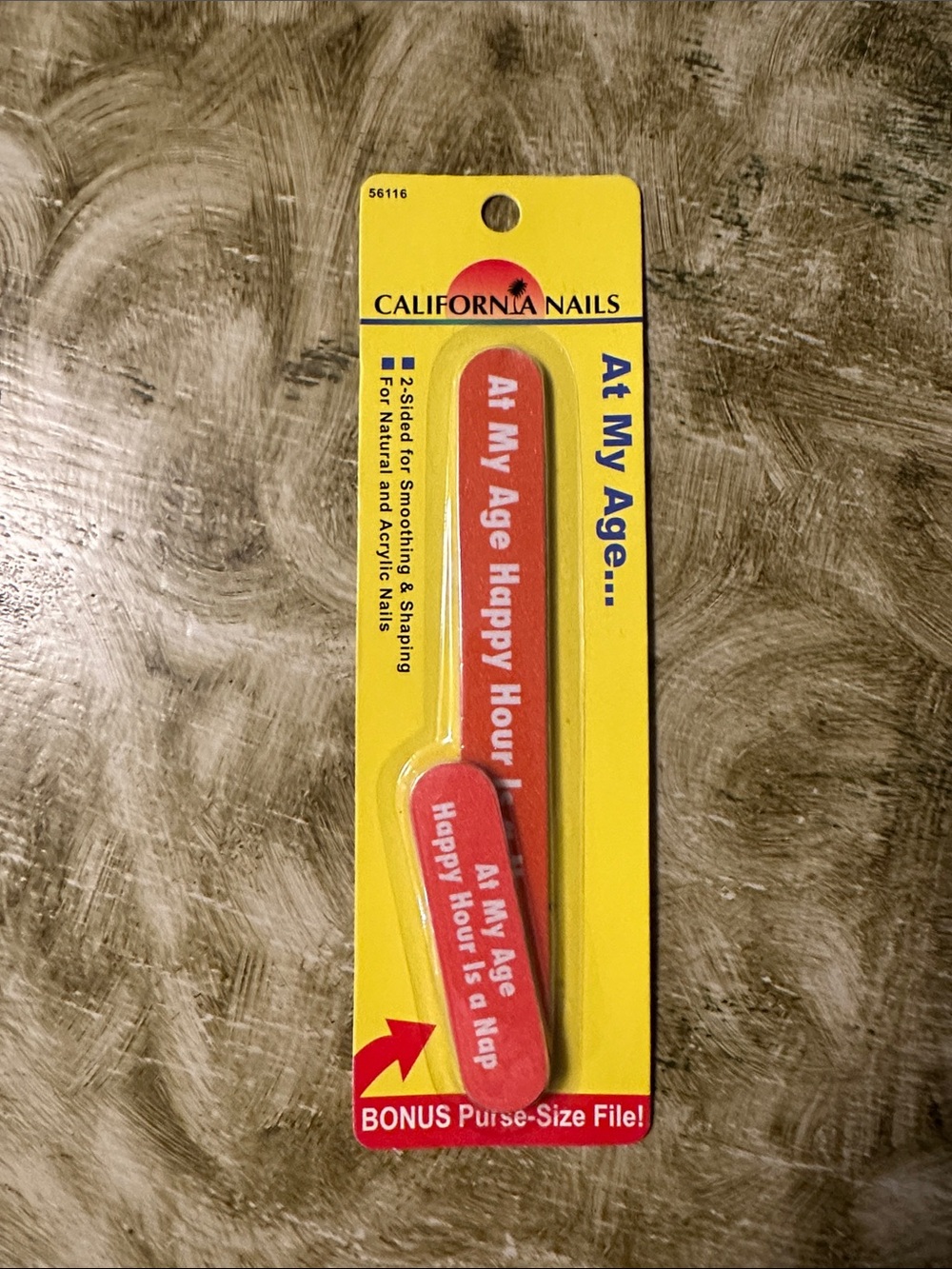 California Nails "At My Age" Red Nail Files - 2 Pack Birthday Gag Gift